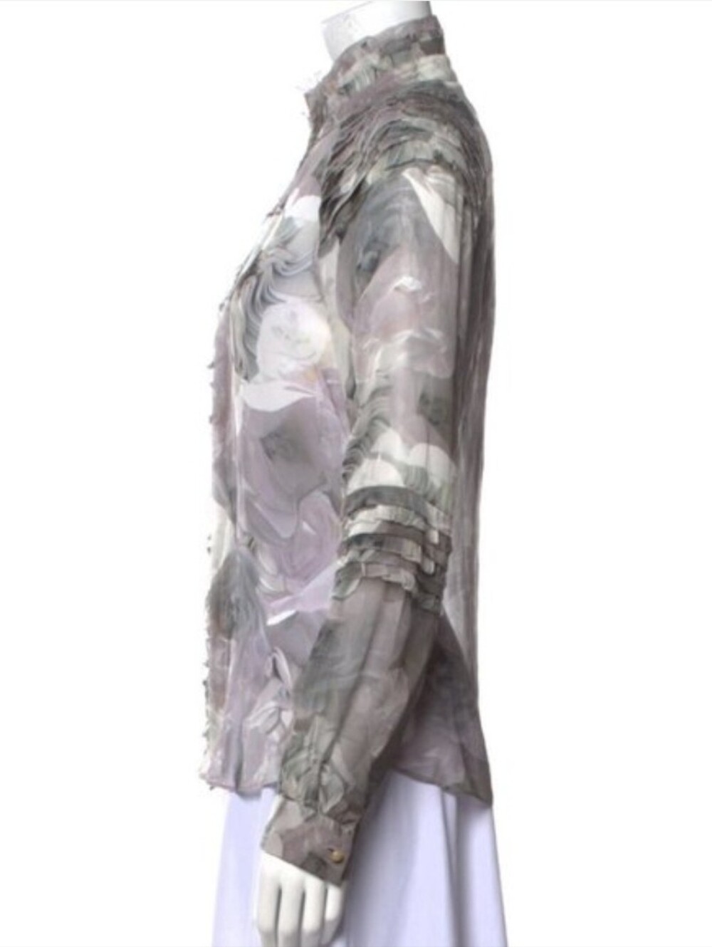 Diane Von Furstenberg DVF Pintura Silk Floral Print Button-Up Blouse Top - Picture 12 of 12